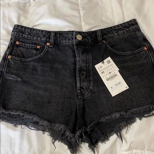 Black Zara shorts.